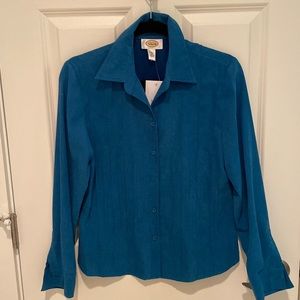 Talbots Moleskin Shirt - Pleated Detail Size S NWT